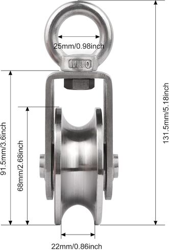 Swivel Single Pulley Block with Bearing Inside, 304 Stainless Steel Heavy Duty Cable Wheel for Pulley System Gym Equipment (48mm-2PCS) in Saudi Arabia