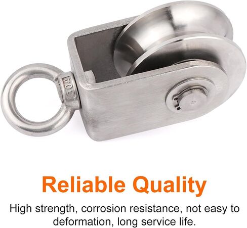 Swivel Single Pulley Block with Bearing Inside, 304 Stainless Steel Heavy Duty Cable Wheel for Pulley System Gym Equipment (48mm-2PCS) in Saudi Arabia