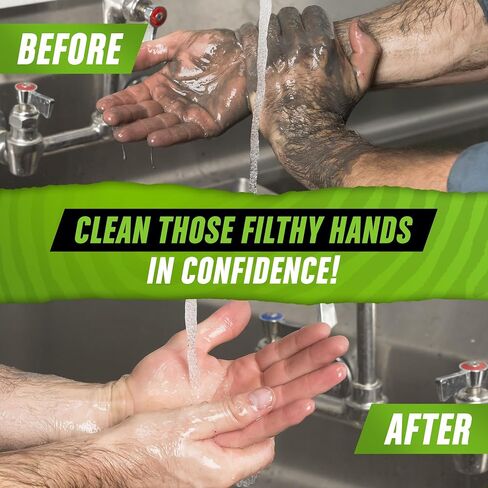Grip Clean - Waterless Hand Cleaner for Auto Mechanics - Heavy Duty Pumice Soap & Fingernail Brush, Industrial Strength for Dry Hands in Kuwait