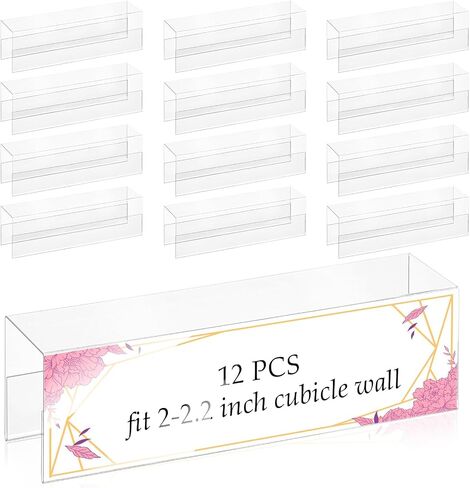 Cubicle Name Plate Holders Cubicle Name Plate Sign Holder Name Plate Bracket Double Sided Nameplates for Walls 2X8 PET Material Changeable Cubicle Name Plate Holder for School Office (4) in Saudi Arabia
