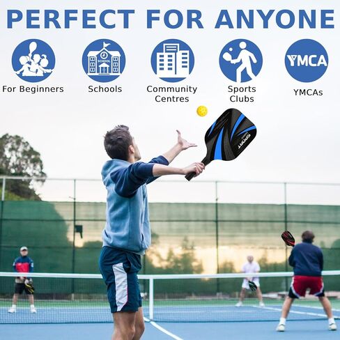 Pickleball Paddles, Pickleball Set of 4 Premium Wooden Pickleball Paddles, 4 Cooling Towels, 4 Pickleball Balls & Carry Bag, Pickleball Paddles Set of 4, Ergonomic Cushion Grip in Saudi Arabia