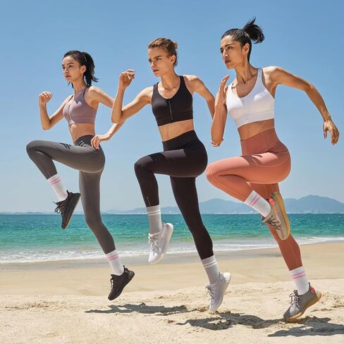 Pilates Socks with Grips for Women, Yoga Non Slip Grippy Crew Socks for Barre Slipper Hospital Gifts 4 Pairs in Saudi Arabia