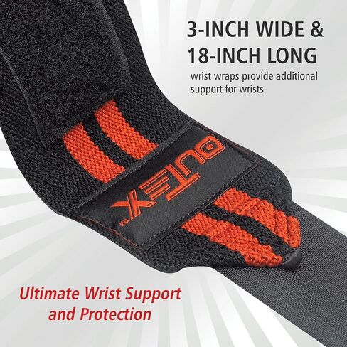 Wrist Wraps for Weightlifting, 18" Premium Quality Wrist Wraps with Heavy Duty Thumb Loop, Best Wrap for Powerlifting Competition, Strength Training, Bodybuilding in Saudi Arabia