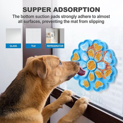 Dog Silicone Snuffle Mat, Pet Food Flower Design Slow Feeder Feeding Lick Mat, Interactive Puzzle Games for Medium Large Dogs, Dishwasher Microwave Safe (Yellow) in Saudi Arabia