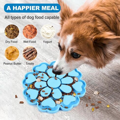 Dog Silicone Snuffle Mat, Pet Food Flower Design Slow Feeder Feeding Lick Mat, Interactive Puzzle Games for Medium Large Dogs, Dishwasher Microwave Safe (Yellow) in Saudi Arabia