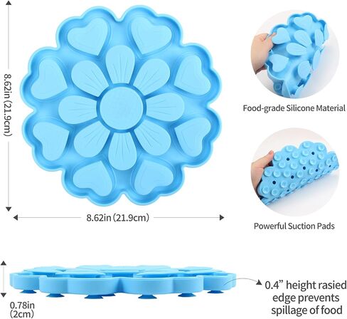 Dog Silicone Snuffle Mat, Pet Food Flower Design Slow Feeder Feeding Lick Mat, Interactive Puzzle Games for Medium Large Dogs, Dishwasher Microwave Safe (Yellow) in Saudi Arabia