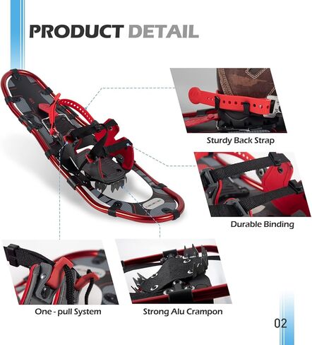 G2 حذاء ثلجي أحمر خفيف الوزن مقاس 25/30/36 بوصة للنساء والرجال والشباب، رباط خاص من مادة EVA بسحب واحد، رفع الكعب in Kuwait