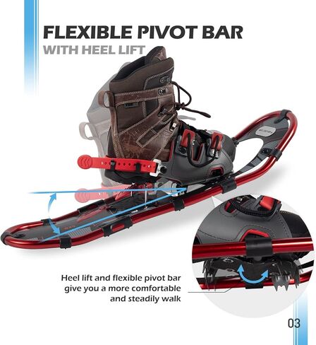 G2 حذاء ثلجي أحمر خفيف الوزن مقاس 25/30/36 بوصة للنساء والرجال والشباب، رباط خاص من مادة EVA بسحب واحد، رفع الكعب in Kuwait