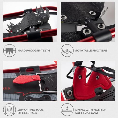 G2 حذاء ثلجي أحمر خفيف الوزن مقاس 25/30/36 بوصة للنساء والرجال والشباب، رباط خاص من مادة EVA بسحب واحد، رفع الكعب in Kuwait