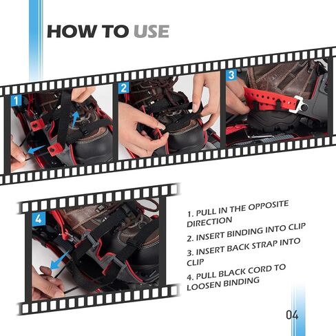 G2 حذاء ثلجي أحمر خفيف الوزن مقاس 25/30/36 بوصة للنساء والرجال والشباب، رباط خاص من مادة EVA بسحب واحد، رفع الكعب in Kuwait