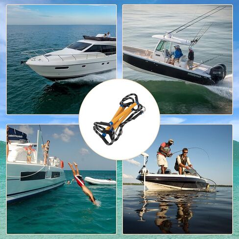 5 Step Boat Rope Ladder, Heavy Duty Load Capacity 400 lbs Rope, Rigid Resin Step, Outdoor Ladder for Inflatable Boat, Fishing Boat, Kayak, Motorboat, Canoeing in Saudi Arabia