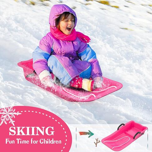 AGPTEK 31 Inch Durable Downhill Sprinter Toboggan Snow Sled for Kids Boys Girls Adults with Built-in Handles and Pulling Rope in Saudi Arabia