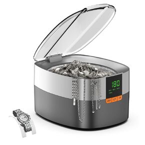 KECOOLKE Ultrasonic Jewelry Cleaning Machine, 750ml Sonic Cleaner with Digital Timer for Eyeglasses, Rings，Silver， Cleaner Solution for Gifts