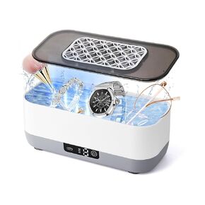 Ultrasonic Jewelry Cleaner, 45KHz Ultrasonic Cleaner Machine for Jewelry, Eyeglasses, Watch Strap, Rings, Dentures, 3 Gear Cleaning Mode