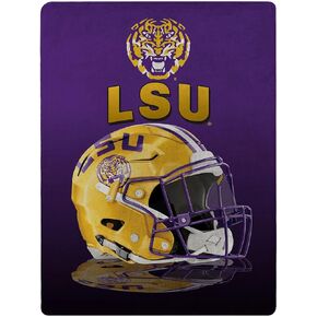 NORTHWEST NCAA LSU Tigers Grids Super Plush Micro Raschel Throw, 46-inches x 60-inches, Team Colors