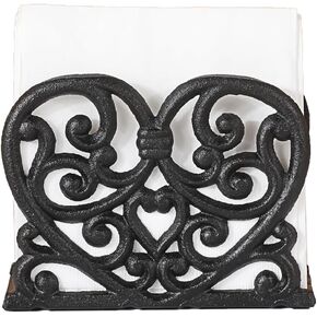Sumnacon Napkin Holder Retro Vertical Napkin Holders for Kitchen Dining Sturdy Cast Iron Cocktail Luncheon Napkin Holders for Tables Elegent Napkin Holders for Bathroom,Party,Bar,Counter,Heart