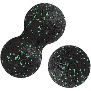 Set of 2 Peanut Massage Ball - Double Ball for Trigger Point Therapy, Myofascial Release, Deep Tissue Fitness Massage & Relax Tight Muscles, Trigger Point Massage Ball