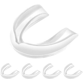 5 Pieces Sports Mouth Guards Transparent Football Mouthguard Adults and Junior Mouthpiece Athletic Boxing Mouth Protection Braces Mouth Guard for Basketball Hockey Karate Match