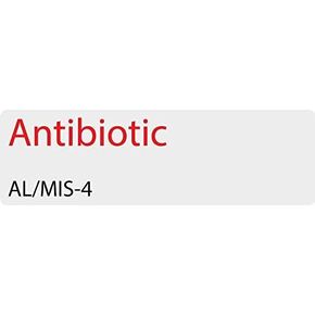 Antibiotic Medical/Syringe Labels - Box of 800 Labels on roll (1" core) in Box. Printed in Australia by Specialist Medical Printer. Latex-Free Adhesive. 40mm x 12mm (Approx 1.5" x .5")