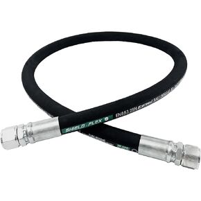 Haichy 26711-12-12-RW Hydraulic Hose Swivel Assembly 3/4" Hydraulic Hose with Female JIC X Female JIC, 60IN, 3118 psi, Black-US-005
