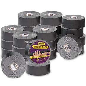 ATack Joist Tape for Decking 2 Inch x 50ft 24-Pack Waterproof Deck Joist Tape, Non-Shrinking Butyl Flashing Sealant High Tack Rim Joist Tape Year-Round Protection on Wood, Metal, Composite, Roof Beams