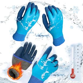Winter Gloves Men, Waterproof Gloves, Ski Gloves, Mens Winter Gloves, Work Gloves, Mens Gloves for Cold Weather, Waterproof Winter Gloves Snow Gloves for Men - (2 Pairs, Blue, Medium)