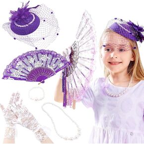 JeVenis Tea Party necklace for kid Tea Party Hats For Girl Tea Party Supplies Tea Party Decoration