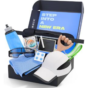 Ultimate Running Gift Box – Cool Runner Presents and Marathon Essentials – Running Gift for Women and Men - Contains Sunglasses, Hat, Running Belt, Foldable Water Bottle & More