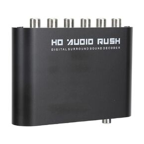 Audio Decoder,Analog Stereo,5.1CH Converter AC‑3 Audio Decoder Digital Optical Coax to Analog Audio HD Video Player, for Home/Concert Hall/Cinema (Black)
