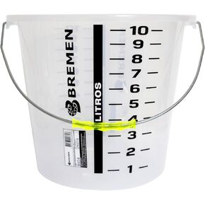 10L Measuring Scale Bucket with Handle,Multipurpose Large Measuring Container,-40 to 200 Heat Resistant & Chemical Resistant Plastic Measure Right Bucket Translucent Industrial Pails (1)
