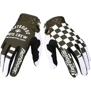 Chessboard Grid Motorcycles Racing Bicycles Full Finger Gloves for Adult Cycling Climbing Riding Biking Outdoor Sports