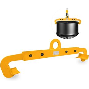 Barrel Drum Lifting Clamp, 1100LBS Vertical Drum Clamp Lifter for 55 Gallon Steel and Plastic Drums, Narrow Profile, Steel Drum Lifter for Loading/Unloading Overpack Drum Placement