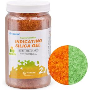 Wisesorb 8 LBS Indicating Silica Gel Beads (Orange to Green), Reusable Dessicant Dehumidifiers Desiccant Moisture Absorber