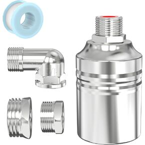 1/2" to 3/4" 1" Water Mini Float Valve,304 Stainless Steel Fully Automatic Level Controller Valve for Wate Tank, Livestock Troughs, Pool, Distiller