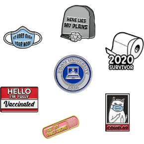 7 Meme Pins by The Carefree Bee – Cute Enamel Pins Set Cool Pins For Backpacks Aesthetic Funny Enamel Pins for Backpacks This is Fine Meme Pin Funny Pins Pack Meme Lapel Pins (Set 11)