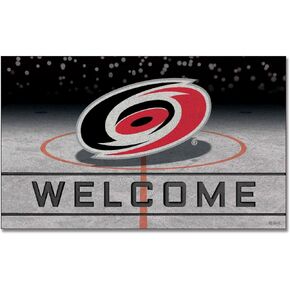 FANMATS 21266 Team Color Crumb Rubber Carolina Hurricanes Door Mat, 1 Pack , 18 x30