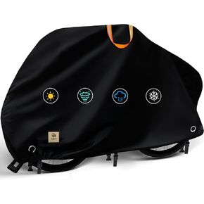 Bike Cover Outdoor Waterproof Storage,Heavy Duty Ripstop Plaid 600D Polyester Bike Covers Fit for Large Bicycles, Handlebar Double Reinforce,Anti-UV Windproof,Lock Hole-for 1 or 2 Bikes