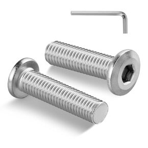 1/4-20 Bolt, 50Pcs 1/4-20 x 1-1/4" Flat Head Hex Socket Cap Screws, 304 Stainless Steel 18-8 Furniture Bolts, Full Thread (with Hex Spanner)