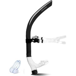 Swim Snorkel with One-Way Purge Valve, Swimming Training Accessories for Lap Swimming Adult/Kid/Youth, Comfortable Center Mount Swimming Snorkel, Training Gear for Pool and Open Water