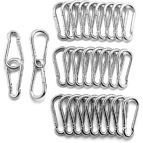 30Pcs 4" Heavy Duty Spring Snaps,M10 3/8" Spring Snap Hooks,Lifeline, Safety Hook,Quick Link Dog Chains, Camping,Used for Safe Mountain Climbing Swing Hammock Gym Outdoor