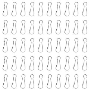 Mini Skater Small 304 Stainless Steel Sping Hooks Rust-Proof Lanyard Snap Clip Hooks for ID Badge Holder Lanyards Key Chain DIY Crafts (50, 13mm/0.51Inch)
