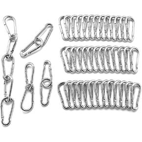 50Pcs 3" Heavy Duty Spring Snaps,M8 5/16" Spring Snap Hooks,Lifeline, Safety Hook,Quick Link Dog Chains, Camping,Used for Safe Mountain Climbing Swing Hammock Gym Outdoor
