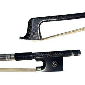 small szie weave carbon fiber violin bow white horse hair 3/4,1/2,1/4,1/8 for childern (3/4)