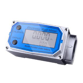 1 Inch Digital Turbine Fuel Flow Meter NPT Thread Electronic Water Flowmeter with 3/4 in Adapters for Diesel Gas Oil Gasoline and Other Liquids Supports Gallon QTS PTS L m³ (Blue 3/4, 3/4IN)