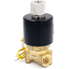Baomain Brass Electric Solenoid Valve 1/4 AC 220V 2-Way 2position work for Water Air Gas NO Normally Open 2W-025-08K