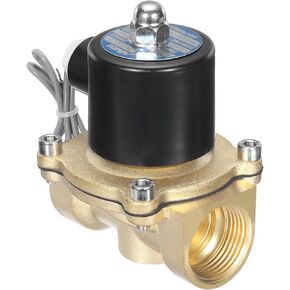 MECCANIXITY Brass Electric Solenoid Valve, 1" NPT 24V DC Air Valve Normally Closed for Water Gas Fuel Diesel Oil