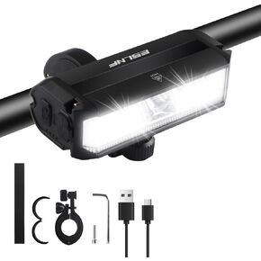Sidaqi 1000Lumen Bike Lights Super Bright Bicycle Light with 5 Modes USB Rechargeable Bicycle Headlight Waterproof Bike Headlight for Night Riding
