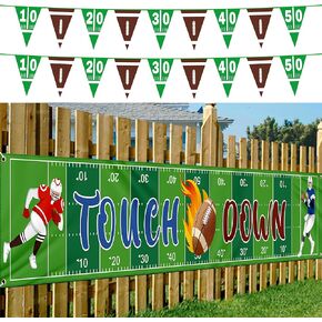Rugby Sign Banner String Set, Super Bowl Game Day String Flag with Football Pennant Banner for Sports Day Party, Football Themed Hanging Flag for Festival Decoration Supplies
