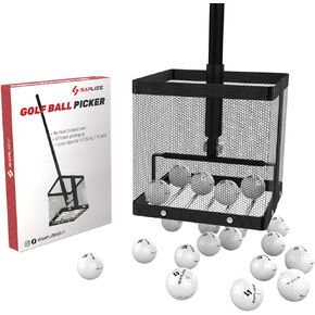 SAPLIZE Golf Ball Picker，Large Capacity，No Bending Over to Pick The Balls, Golf Ball Retriever, Coal Black, Golf Ball Collector,shag Bag for Golf Balls