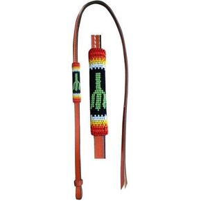 Showman Leather Over & Under Whip w/Cactus Beaded Overlay